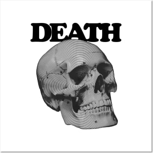 DEATH: Monochrome Skull Streetwear Posters and Art